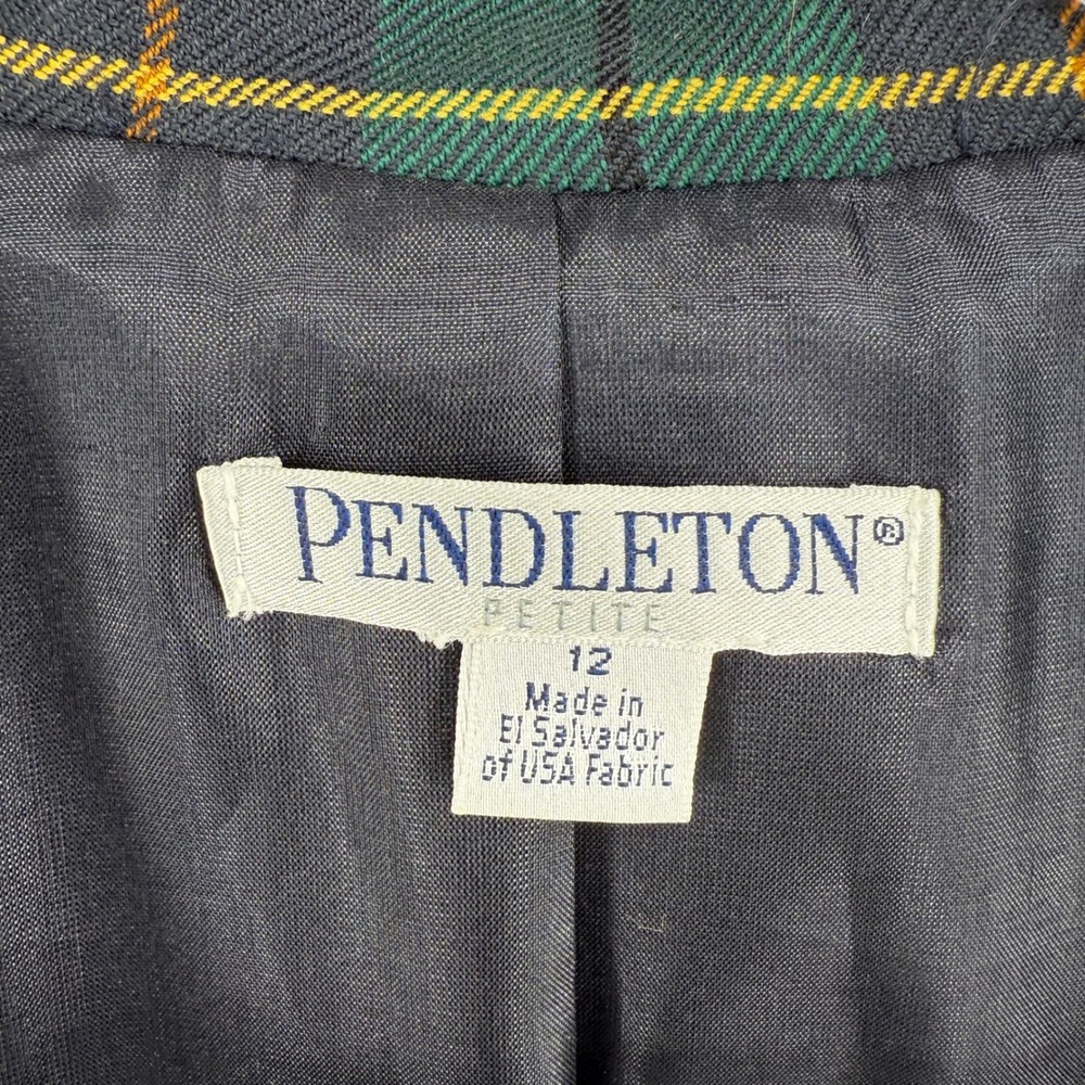 Pendleton Petite Plaid Double Breasted Blazer Jac… - image 4